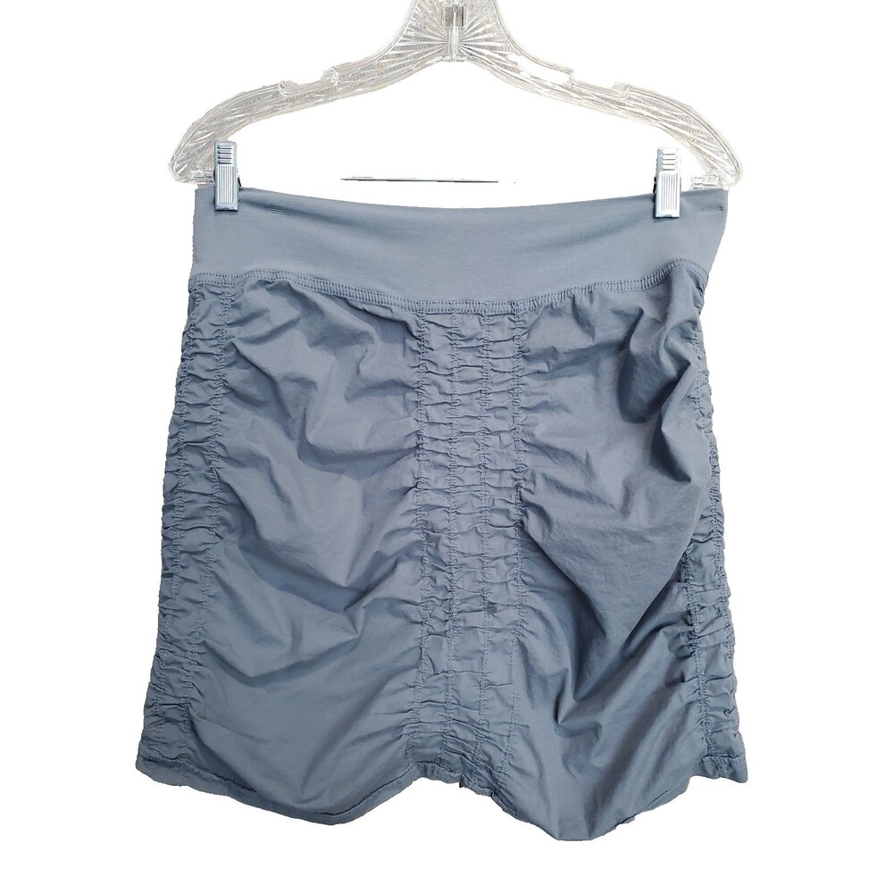 Wearables by XCVI Gray Josette High-Waist Ruched Cotton Blend Mini Skirt Size M